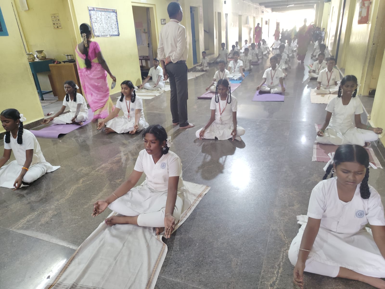 Yoga session at school